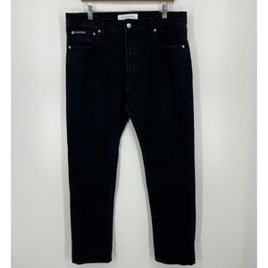 Calvin Klein Jeans Men's Size 36 Black Slim Straight Dark Wash Zip Fly Denim
